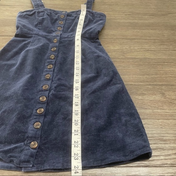 Sky & Sparrow Corduroy Button Front Navy Dress - Picture 4 of 6